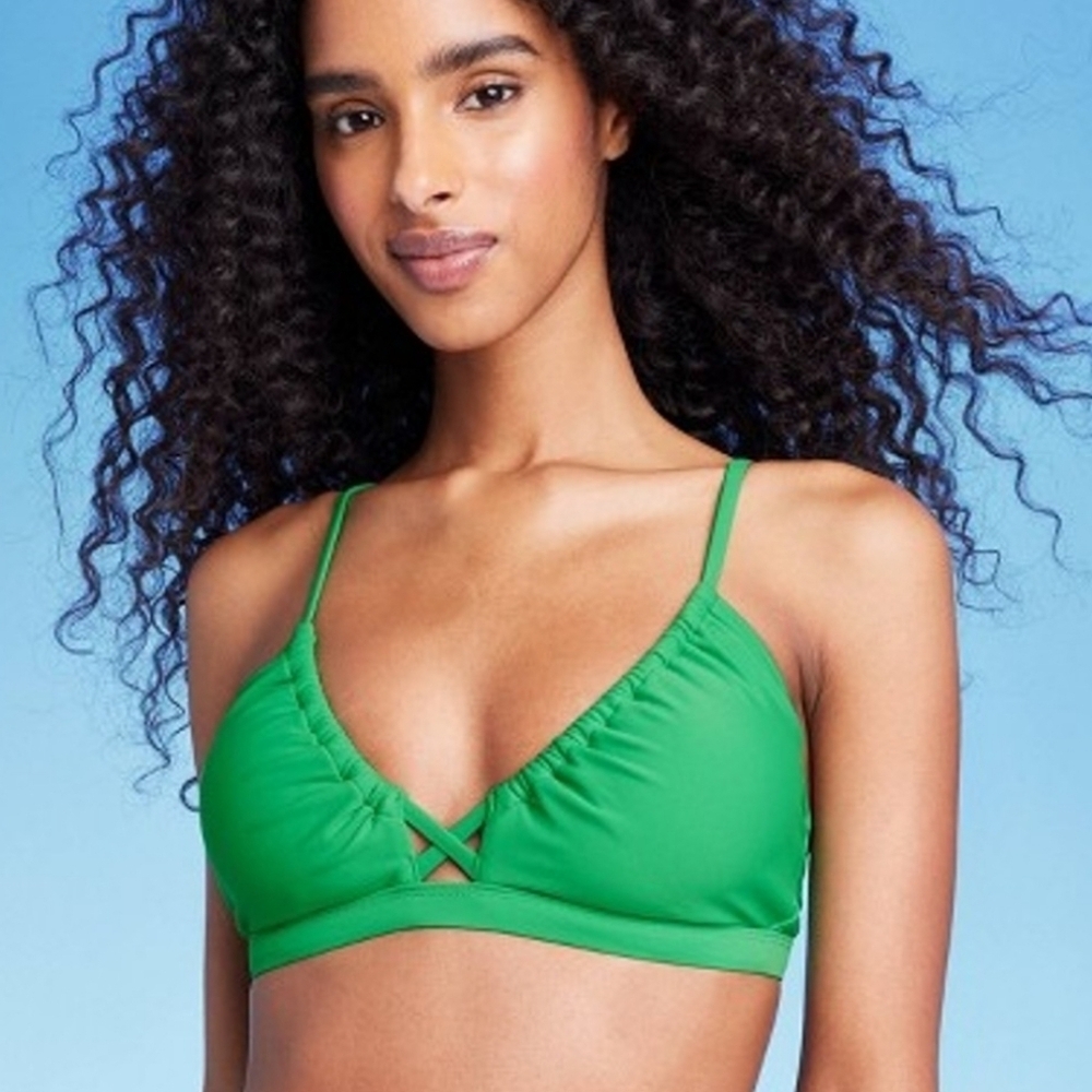 NWT Shade & Shore Women's Tunneled Front Bralette Bikini Top S 4-6